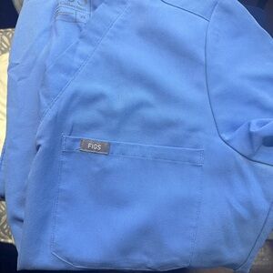 Figs Classic Blue Medical Scrub Top XS VGUC
